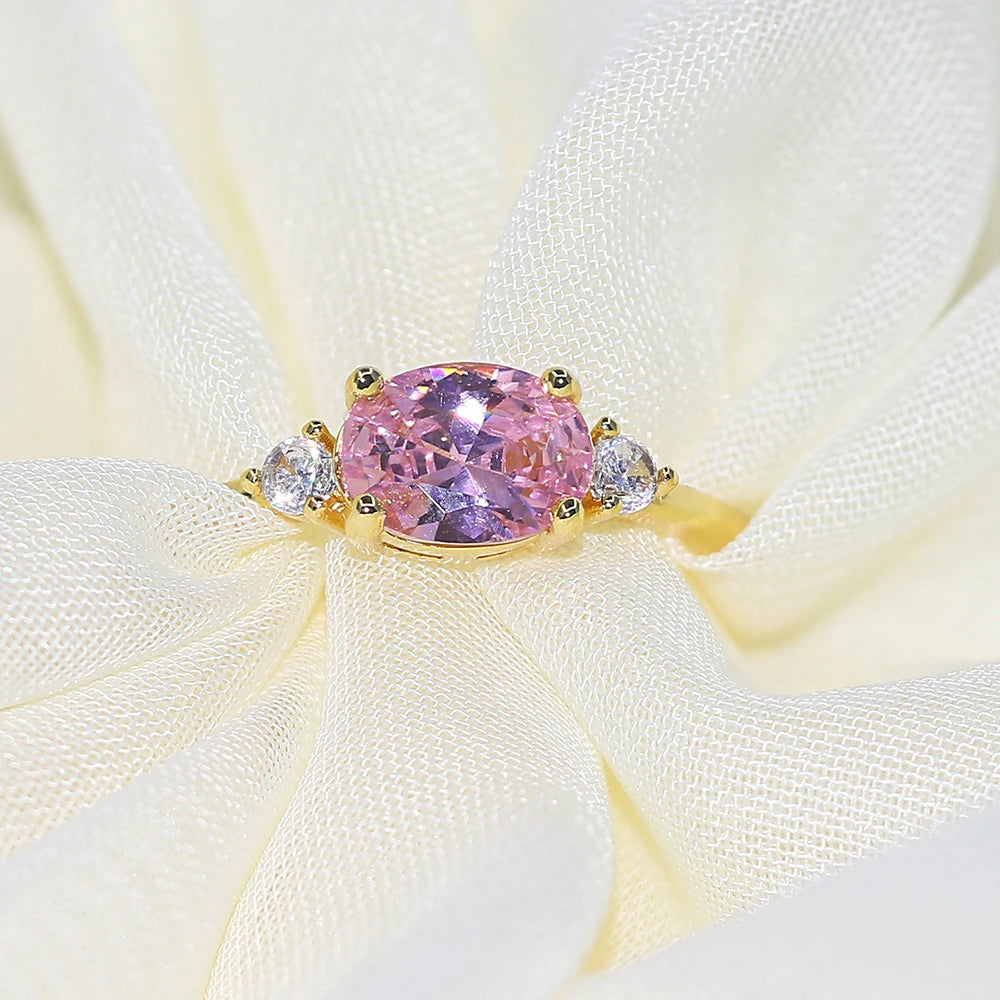 DRAVEN — Elegant Multicolor Oval Zircon Ring