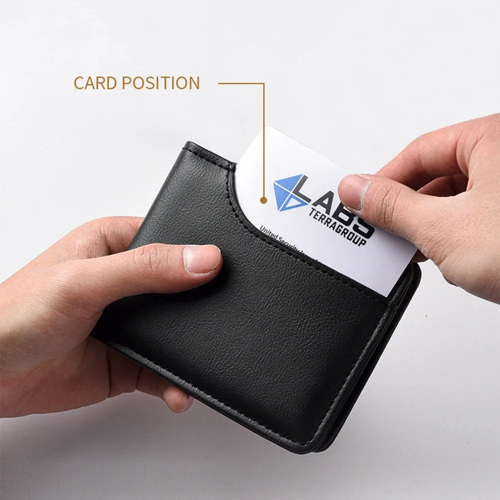 Classic Leather Bifold Wallet Men Business Short Design – Elegant Men's Accessory | Accessorio Uomo Elegante