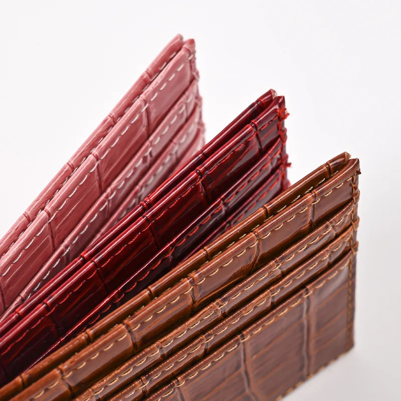 DRAVEN — Crocodile Pattern PU Leather Card Holder Wallet Women