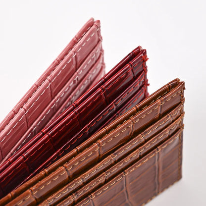 Crocodile Pattern PU Leather Card Holder Wallet Women – Elegant Men's Accessory | Accessorio Uomo Elegante
