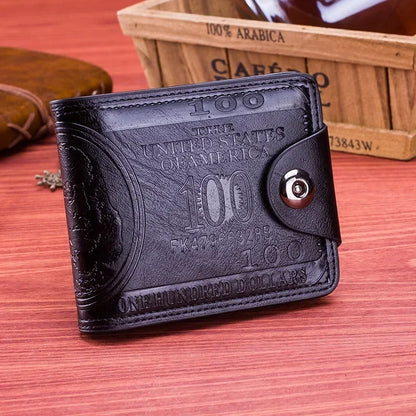 Leather Wallet 100 Dollar Design Large Capacity Card Holder – Elegant Men's Accessory | Accessorio Uomo Elegante