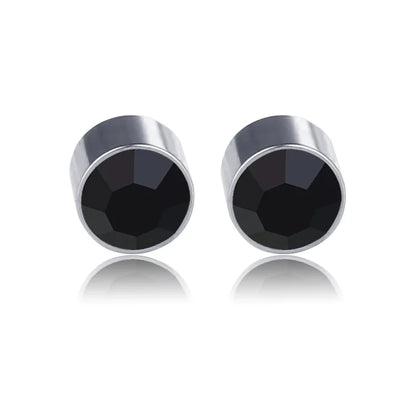 Magnetic Zircon Stud Earrings – Elegant Men's Accessory | Accessorio Uomo Elegante