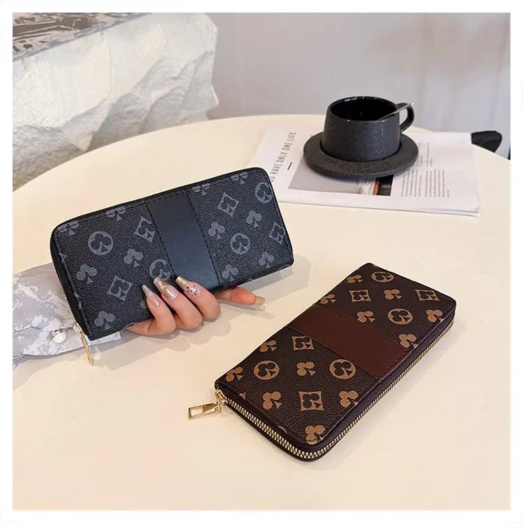 Long Wallet Women 2025 Fashion Print Zipper Design – Elegant Men's Accessory | Accessorio Uomo Elegante