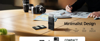 Metal Pop Up Wallet Men RFID Slim Card Holder – Elegant Men's Accessory | Accessorio Uomo Elegante