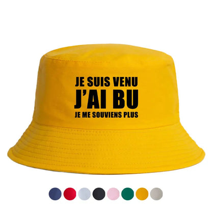 Reversible “Je Suis Venu J’ai Bu” Bucket Hat – Trendy Summer Style