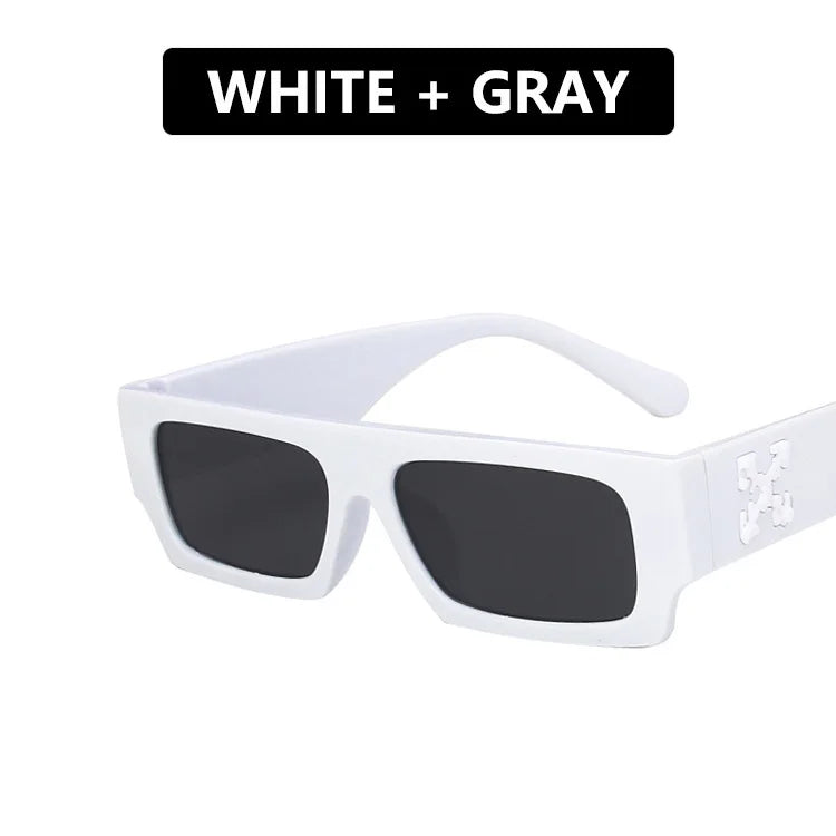 DRAVEN — White Square Sunglasses – Hole Design Vintage UV Eyewear