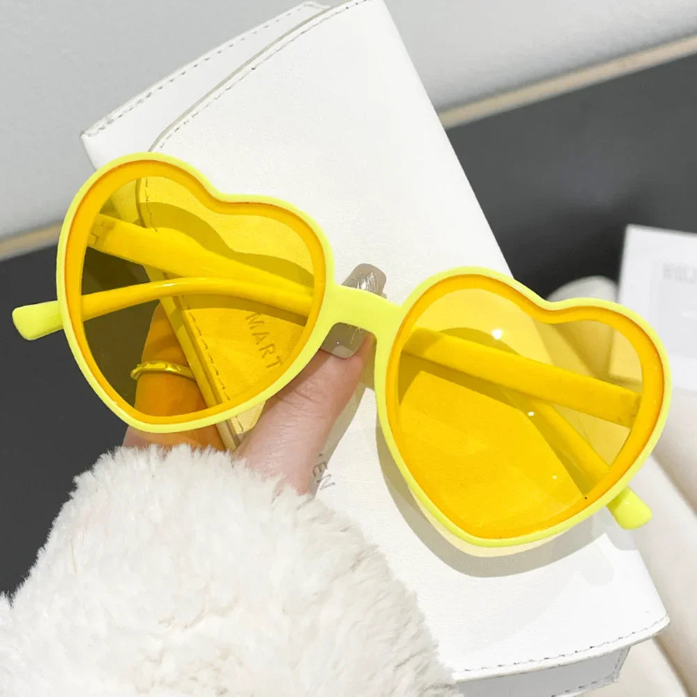 DRAVEN — Pink Heart Sunglasses – Candy Vintage Big Frame UV400 Shades
