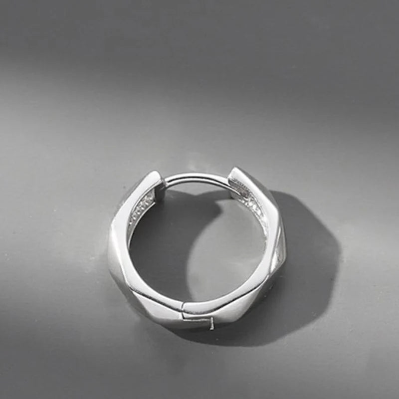 Geometric Sterling Silver Men’s Earrings – Elegant Men's Accessory | Accessorio Uomo Elegante