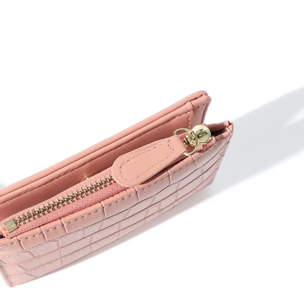 Crocodile Pattern PU Leather Wallet Short Large Capacity – Elegant Men's Accessory | Accessorio Uomo Elegante