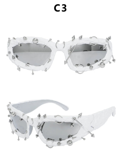 Twisted Frame Sunglasses – Handmade Y2K Retro Shades – Elegant Men's Accessory | Accessorio Uomo Elegante