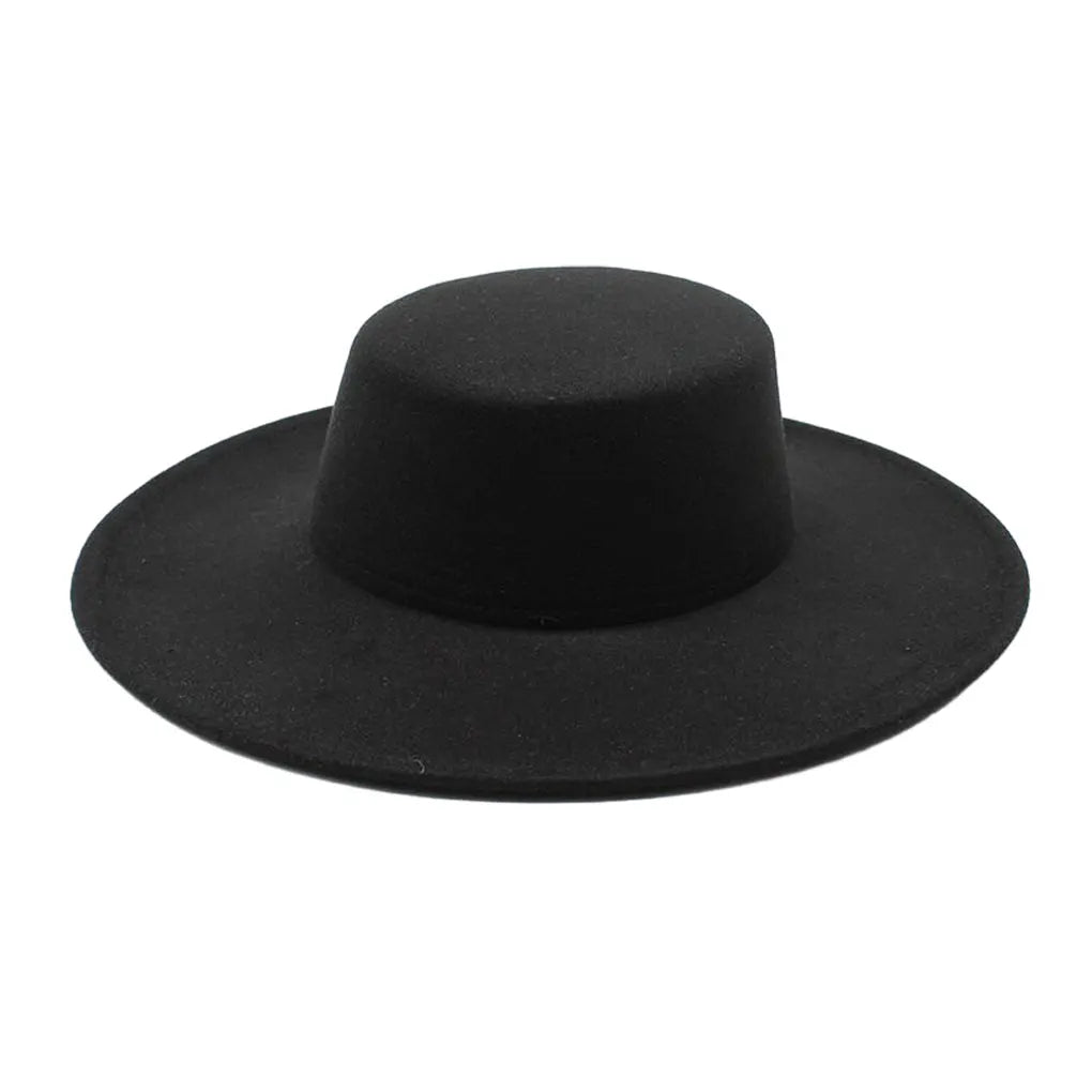 DRAVEN — Classic Black Felt Fedora – Wide Brim Vintage Hat