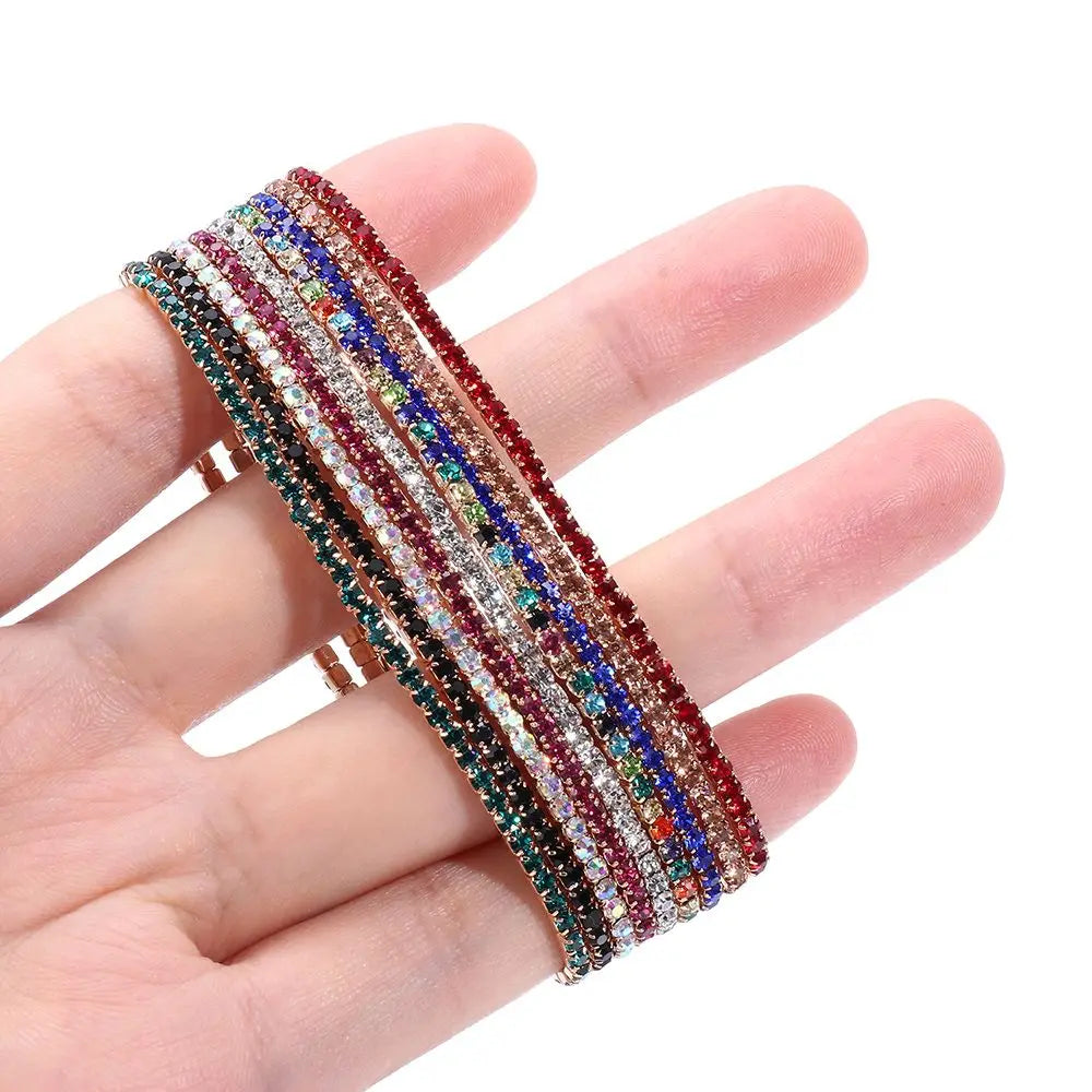 Colorful Rhinestone Elastic Bracelet – Elegant Men's Accessory | Accessorio Uomo Elegante
