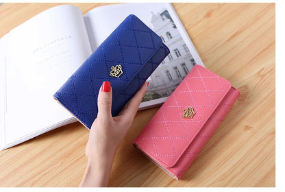 PU Leather Long Wallet Women 2025 Diamond Mesh Design – Elegant Men's Accessory | Accessorio Uomo Elegante