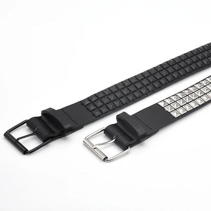 Pyramid Studded Belt Unisex Punk Rock Style – Elegant Men's Accessory | Accessorio Uomo Elegante