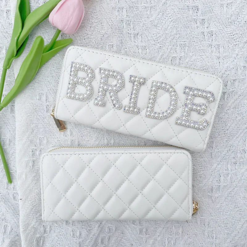 Luxury White PU Wallet Women Boho Bride Clutch Purse – Elegant Men's Accessory | Accessorio Uomo Elegante