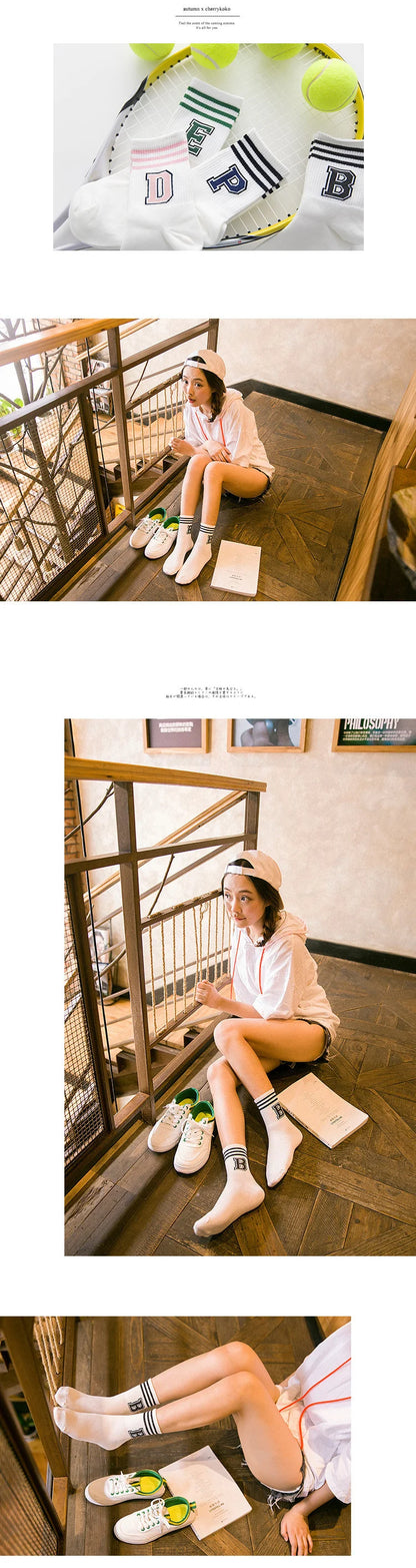 Letter Print Long Socks – Y2K Harajuku Punk Style