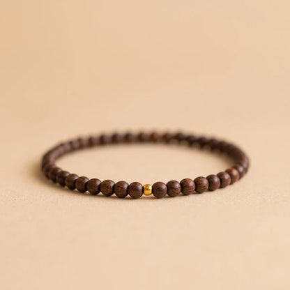 Natural Sandalwood Beaded Bracelet – Elegant Men's Accessory | Accessorio Uomo Elegante