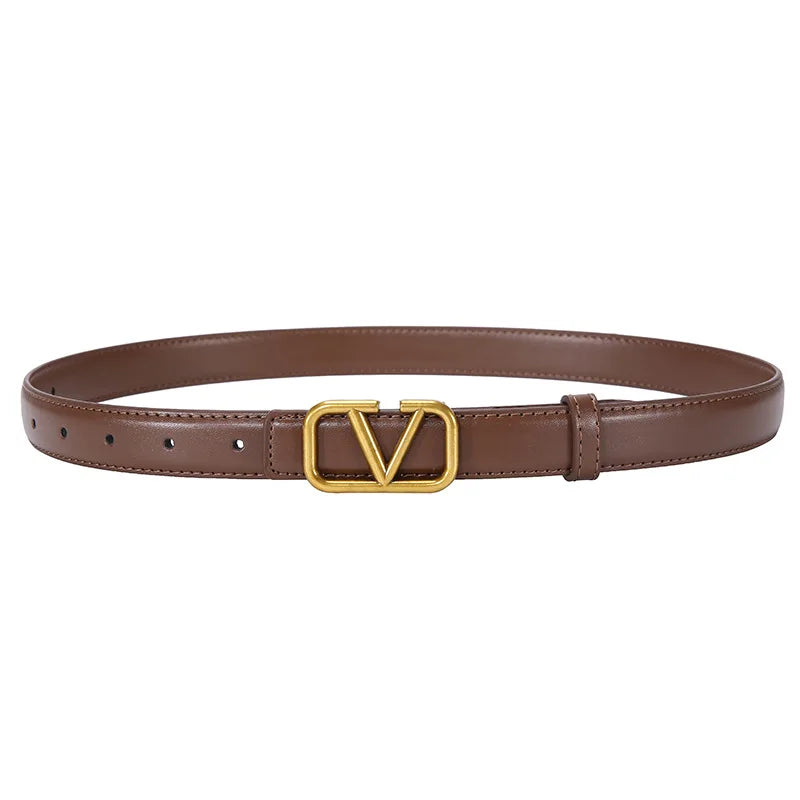 DRAVEN — Light Luxury Leather Belt Women 2025 Smooth Buckle