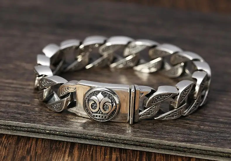 Retro 925 Silver Chain Bracelet – Elegant Men's Accessory | Accessorio Uomo Elegante
