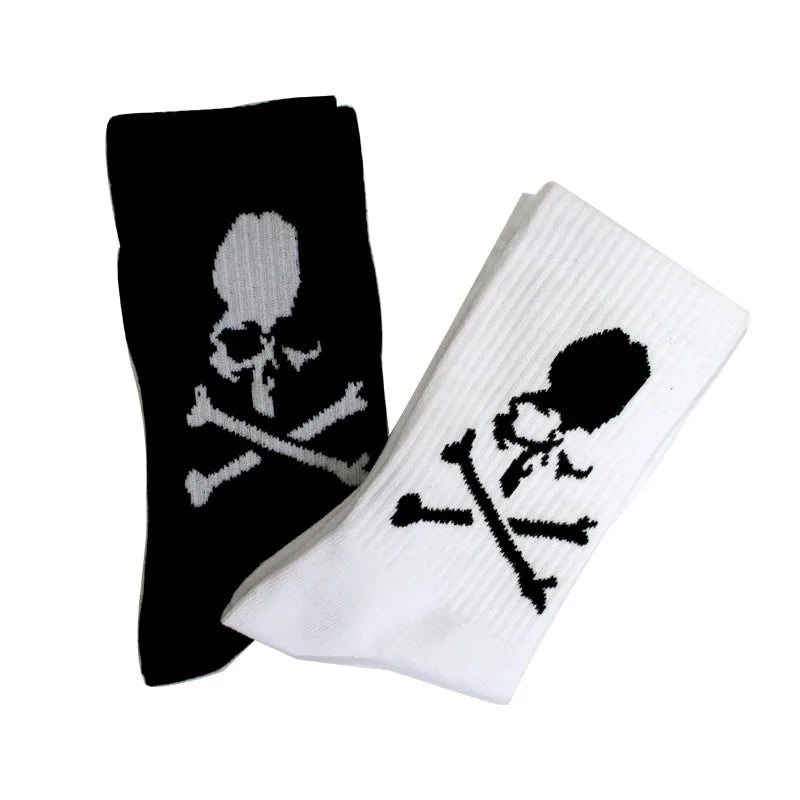 DRAVEN — Bone Pattern Long Socks – Unisex Skate & Street Style