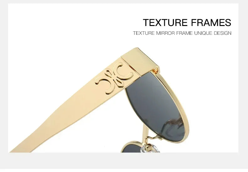 Luxury Metal Sunglasses – Designer Oval Frame – Elegant Men's Accessory | Accessorio Uomo Elegante