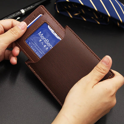 Luxury PU Leather Wallet Men Slim Short Design – Elegant Men's Accessory | Accessorio Uomo Elegante