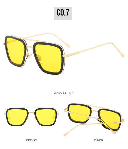 Tony Stark Sunglasses – Steampunk Metal Design – Elegant Men's Accessory | Accessorio Uomo Elegante