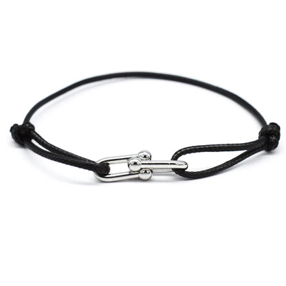 Unisex Rope Bracelet with Metal Buckle – Elegant Men's Accessory | Accessorio Uomo Elegante