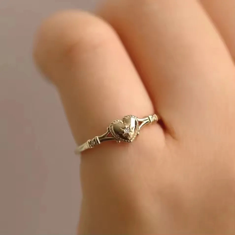 DRAVEN — Gold Plated Heart Stainless Steel Ring