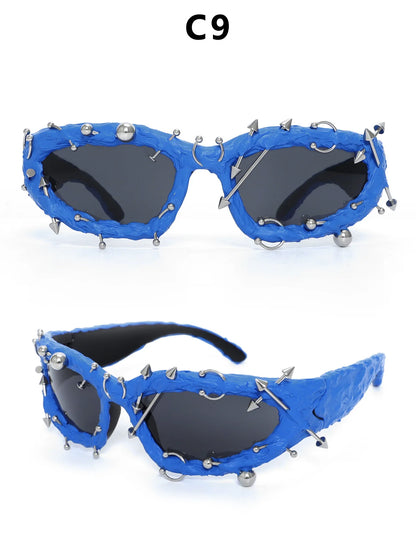 Twisted Frame Sunglasses – Handmade Y2K Retro Shades – Elegant Men's Accessory | Accessorio Uomo Elegante