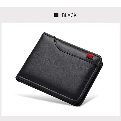 Classic Leather Bifold Wallet Men Business Short Design – Elegant Men's Accessory | Accessorio Uomo Elegante