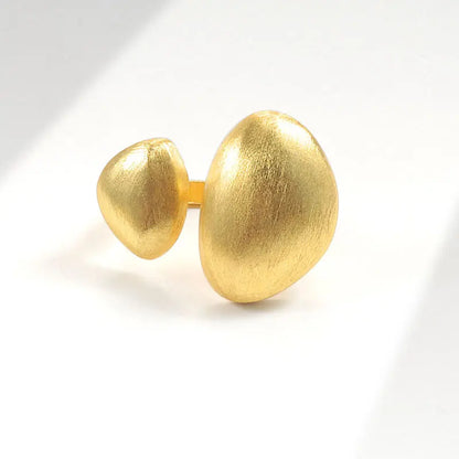 Minimalist Double Oval Gold Ring – Elegant Men's Accessory | Accessorio Uomo Elegante