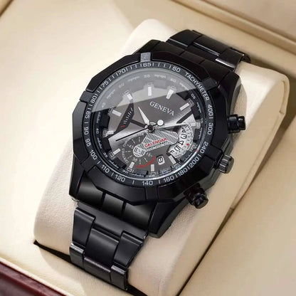 Business Quartz Watch for Men – Large Dial & Calendar Display – Elegant Men's Accessory | Accessorio Uomo Elegante