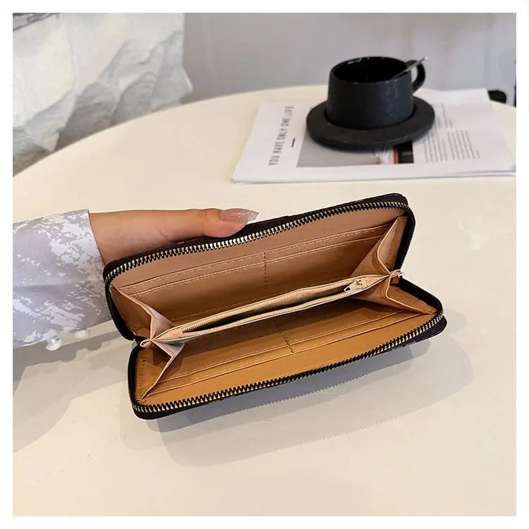 Long Wallet Women 2025 Fashion Print Zipper Design – Elegant Men's Accessory | Accessorio Uomo Elegante