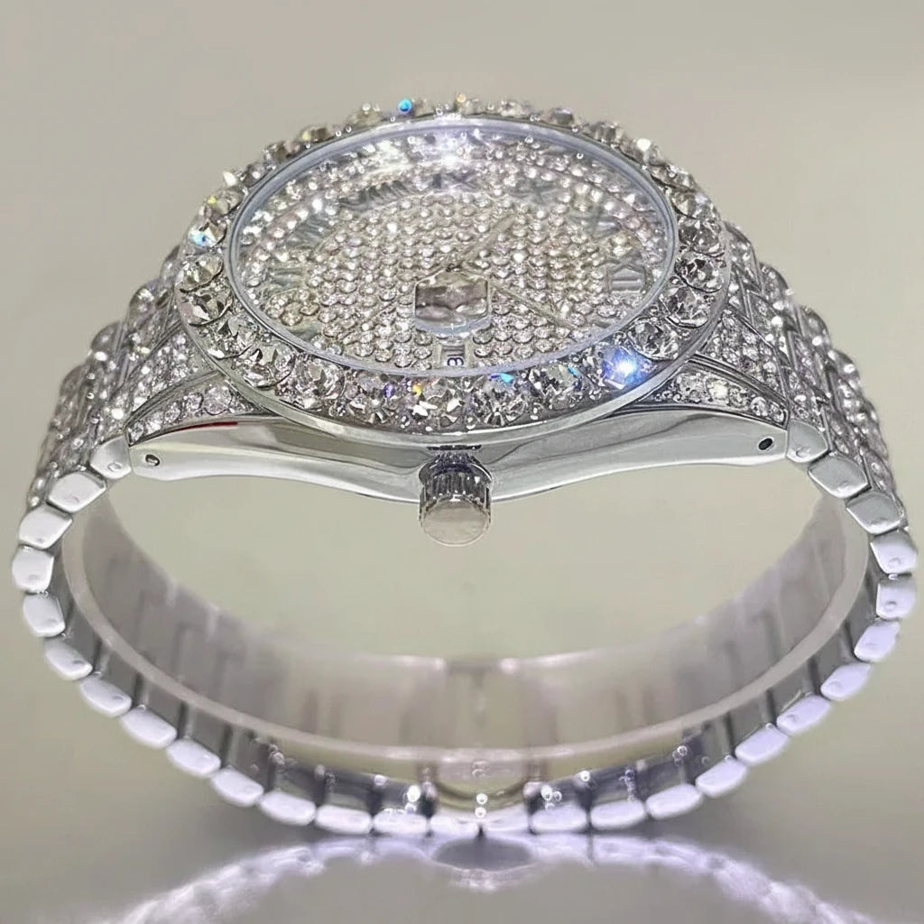 DRAVEN — Ice Rebellion — Full Stone-Set Men’s Steel Watch