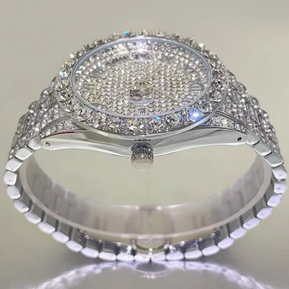 Ice Rebellion — Full Stone-Set Men’s Steel Watch – Elegant Men's Accessory | Accessorio Uomo Elegante