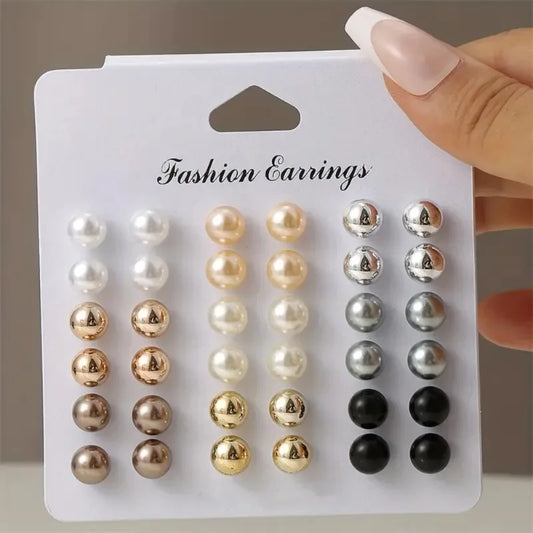 DRAVEN — Imitation Pearl Earring Set — Rings collection | DRAVEN