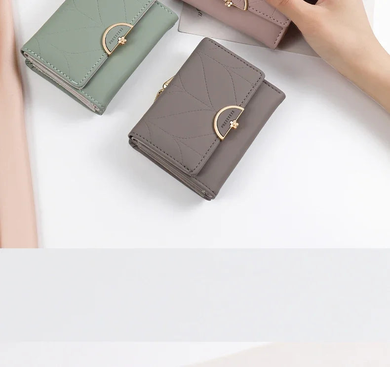 DRAVEN — PU Leather Trifold Wallet Women Summer 2025 Design