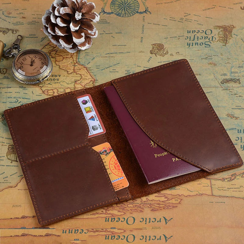 DRAVEN — Genuine Leather Passport Wallet Unisex Vintage Cowhide