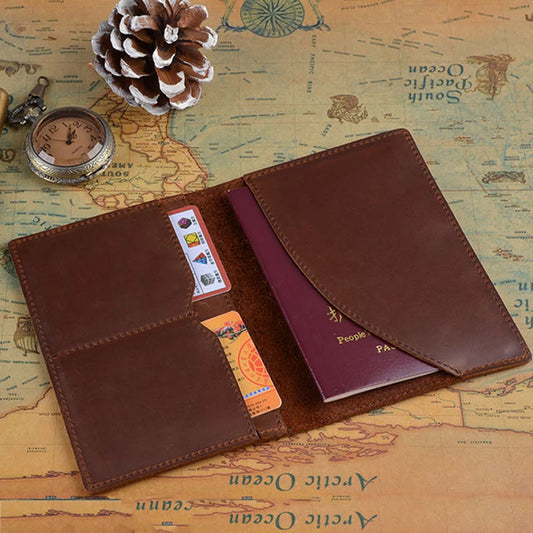 DRAVEN — Genuine Leather Passport Wallet Unisex Vintage Cowhide — Wallets & Card Holders | DRAVEN