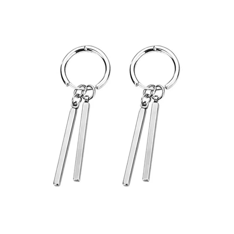 DRAVEN — Minimalist Silver Double Stick Earrings