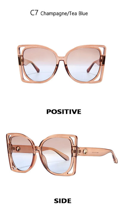 Oversized Square Sunglasses – Leopard Gradient Design – Elegant Men's Accessory | Accessorio Uomo Elegante