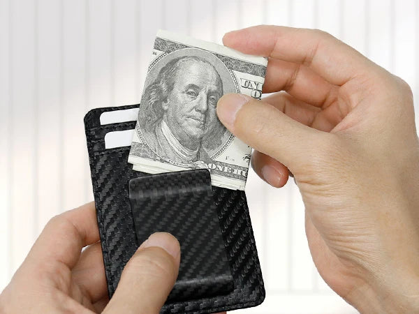 Carbon Fiber Slim Wallet Men 2 in 1 Money Clip Design – Elegant Men's Accessory | Accessorio Uomo Elegante