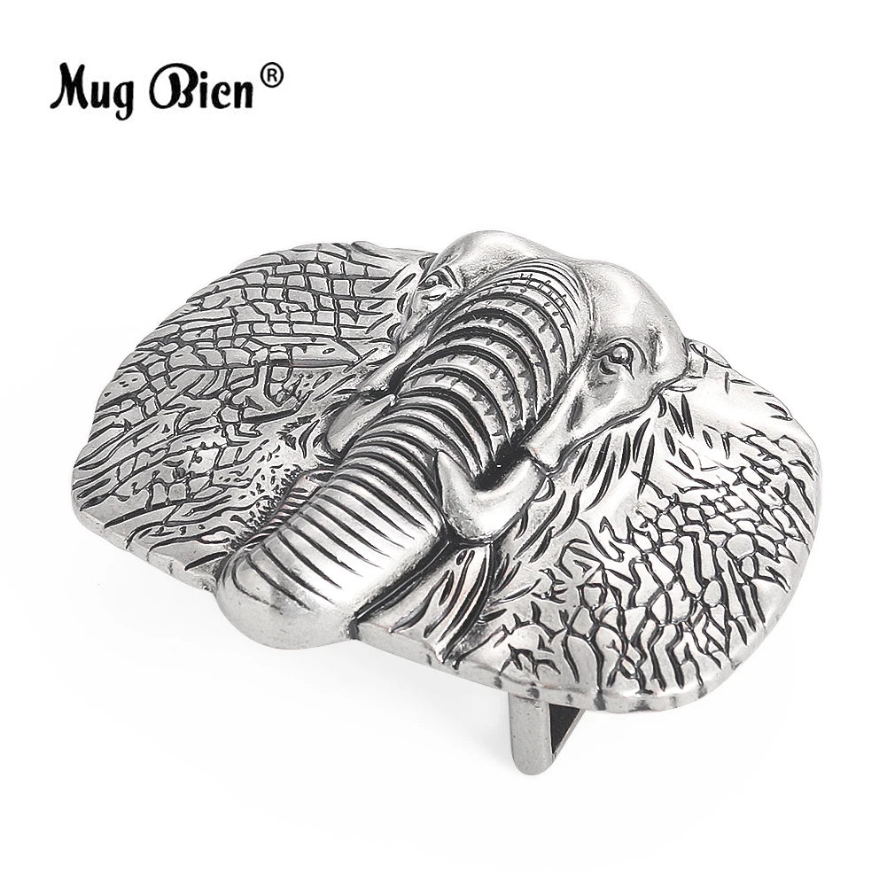 Elephant Alloy Belt Buckle Men Western Handmade Design – Elegant Men's Accessory | Accessorio Uomo Elegante