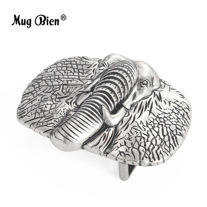 Elephant Alloy Belt Buckle Men Western Handmade Design – Elegant Men's Accessory | Accessorio Uomo Elegante