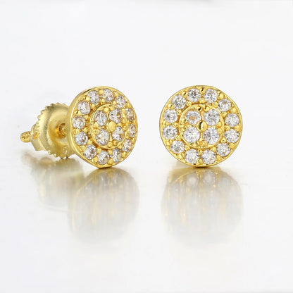 Gold Micro Pave Earrings – Elegant Men's Accessory | Accessorio Uomo Elegante