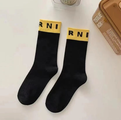 Colorblock Alphabet Socks – Soft Breathable Cotton Design