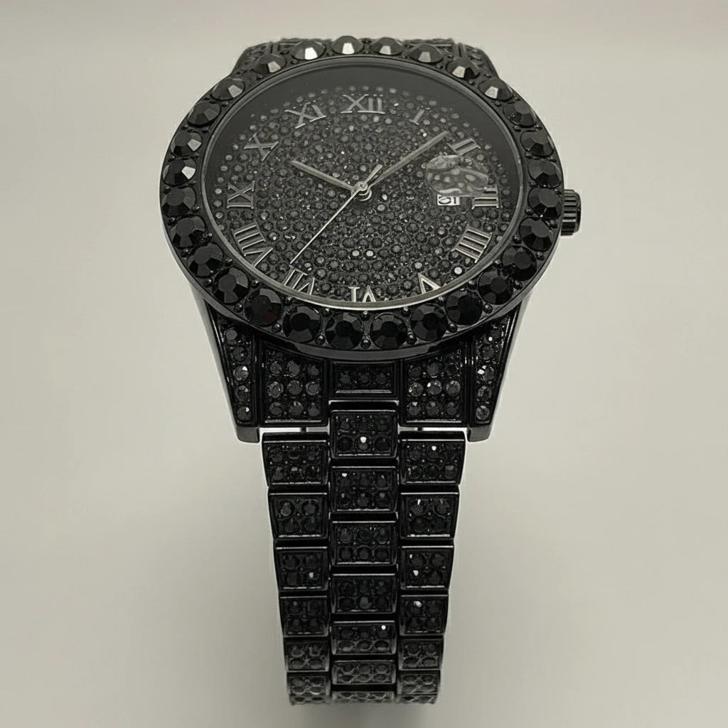 DRAVEN — Ice Rebellion — Full Stone-Set Men’s Steel Watch