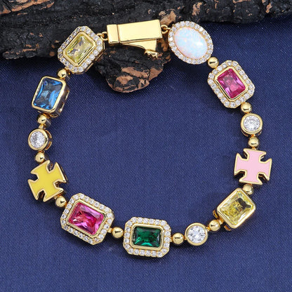 Colorful Gemstone Necklace – Luxury Zirconia Jewelry for Men and Women