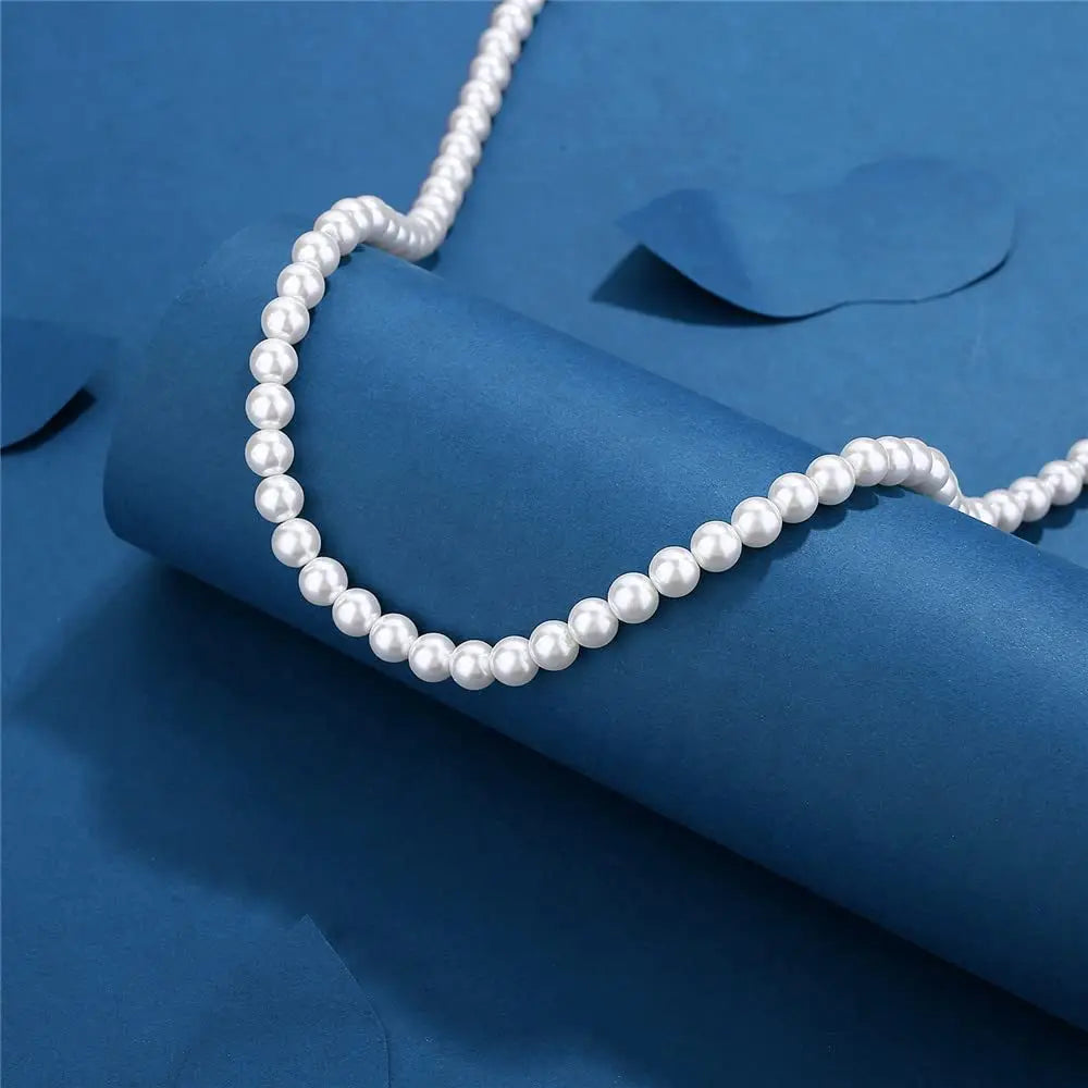Handmade Pearl Bead Necklace – Trendy Unisex Jewelry for Men and Women – Elegant Men's Accessory | Accessorio Uomo Elegante